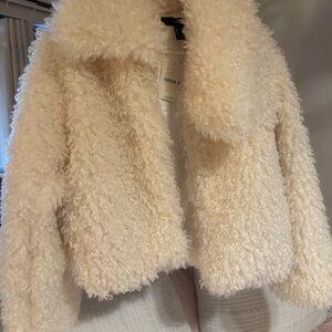 Forever 21 Cream Teddy Jacket